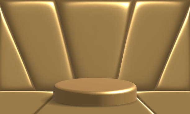 istock product podium with Gold background,3D illustration 1501757004
