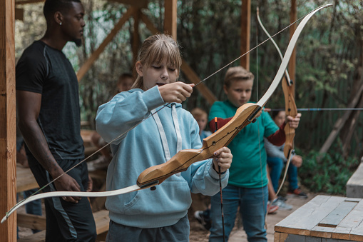 Archery fun for young children at a local range