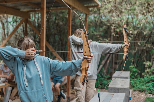 Archery fun for young children at a local range