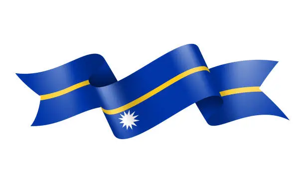 Vector illustration of Nauru flag Ribbon - Vector Stock Illustration