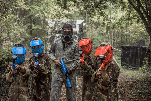 Paintball fun for group of children