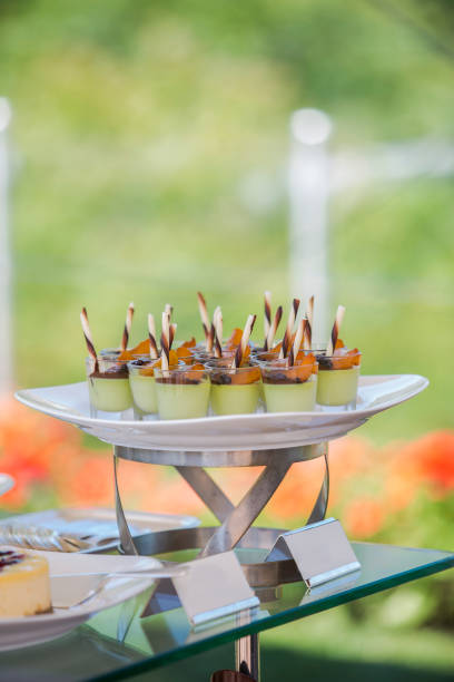 Small snacks at the buffet at an invitation.