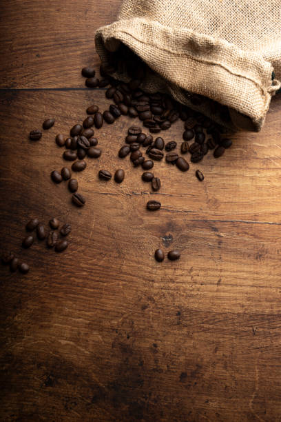 Roasted coffee beans stock photo