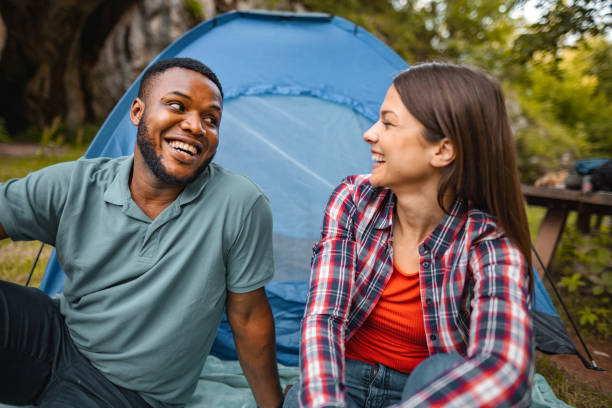 istock Happy time in nature by the tent 1501767397