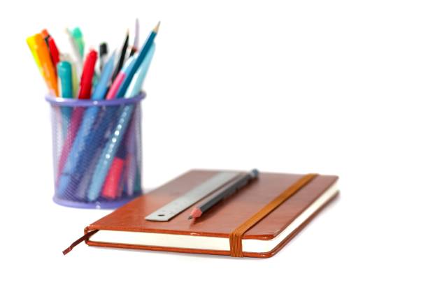 The book brown color put on white background.