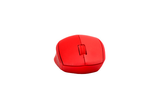 red mouse and white background