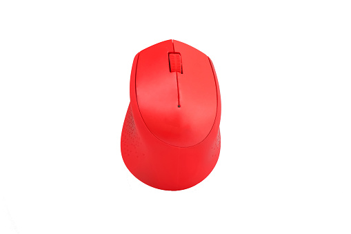 red mouse and white background
