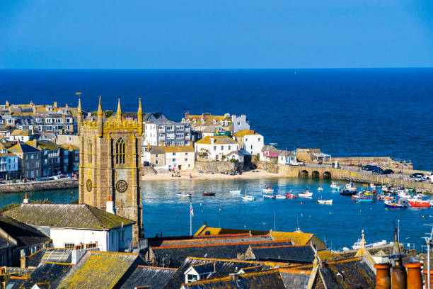 St Ives in Cornwall aerial view