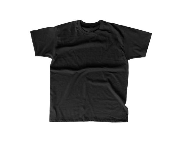 istock Black t-shirt isolated on white 1501781180