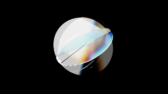 Glossy dispersion element. Computer generated 3d render