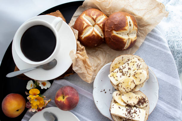 istock Breakfast with coffee and buns. on the table .in the morning 1501790983