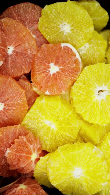 Segments of colorful chopped grapefruit sitting in a pile