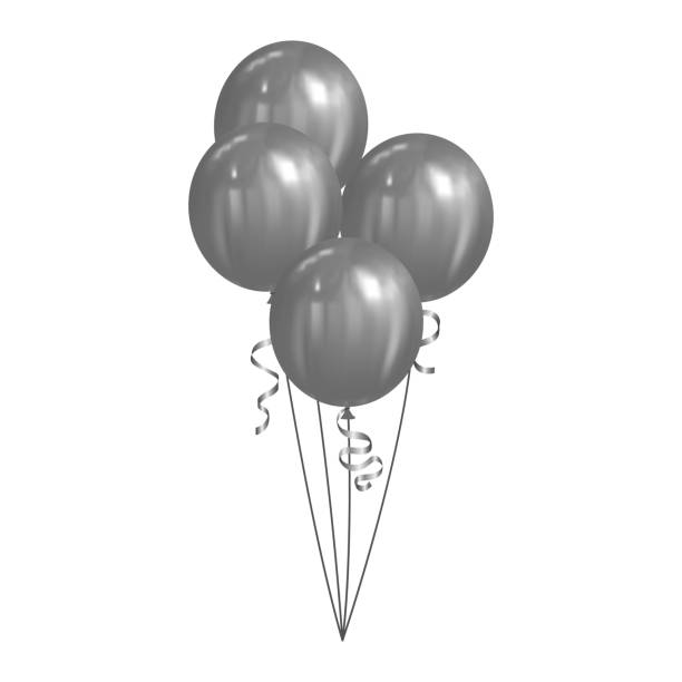 istock silver helium balloons with reflection for card, party, design, flyer, poster and decor 1501795251