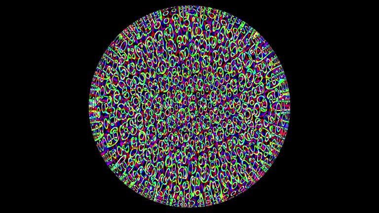 Multi colored pulsating ellipses inside circle