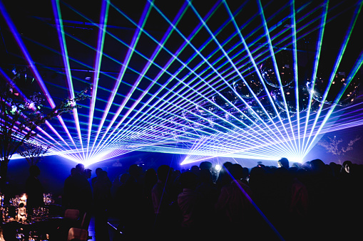 Laser lights in an event