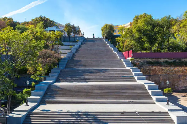Potemkin Stairs in Odessa, Ukraine in a beautiful summer day