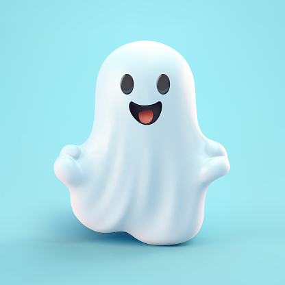 Cute 3d funny ghost. Vector Illustration EPS10