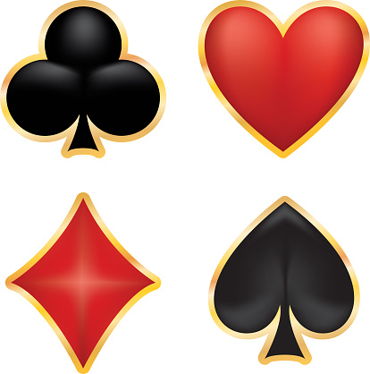 Playing Card Suits On A Transparent Background