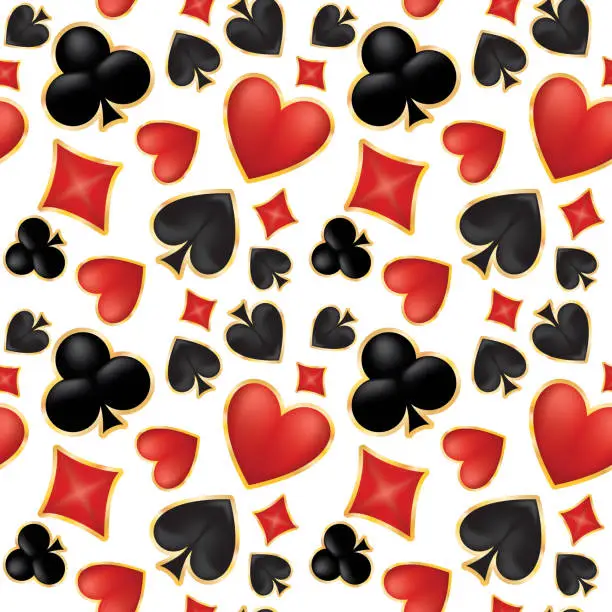 Vector illustration of Seamless Pattern Of Playing card Suits