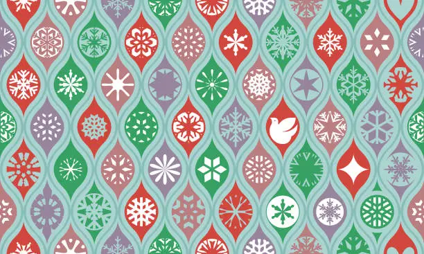 Vector illustration of Seamless Christmas pattern wallpaper design