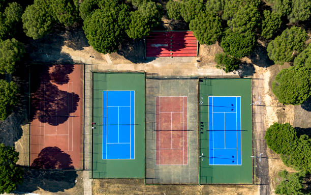 istock Tennis courts from above 1501948850