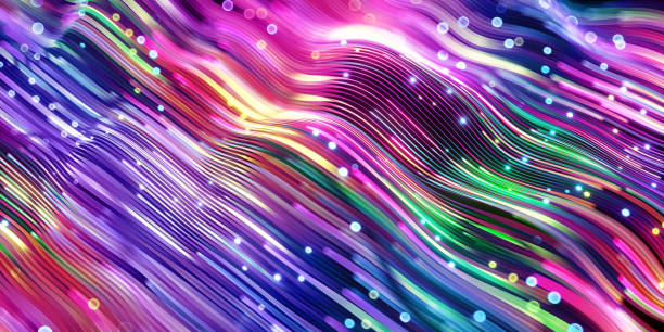 istock 3d render, abstract background with wavy glowing neon lines, colorful wallpaper 1501958027