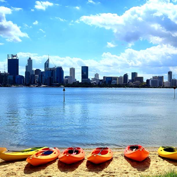 istock Kayaks on Swan River Beach 1501975105