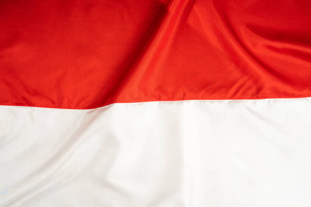 istock Indonesian national flag. Wavy red and white fabric texture 1501975812