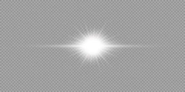 Vector illustration of White horizontal light effect of lens flares