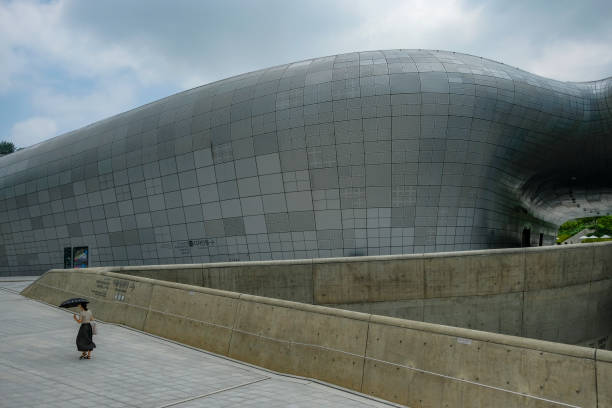 Seoul, South Korea - June 23, 2023: Views of Dongdaemun Design Plaza in Seoul, the building designed by Zaha Hadid and Samoo. South Korea.