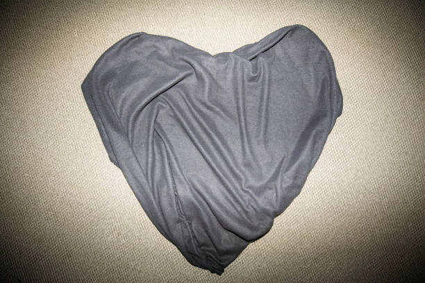 Heart shaped cloth on the ground