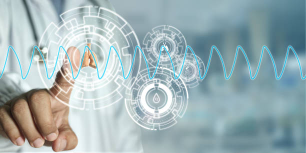 istock Doctor touching scan to check patient's lung through to icons ne 1502085463