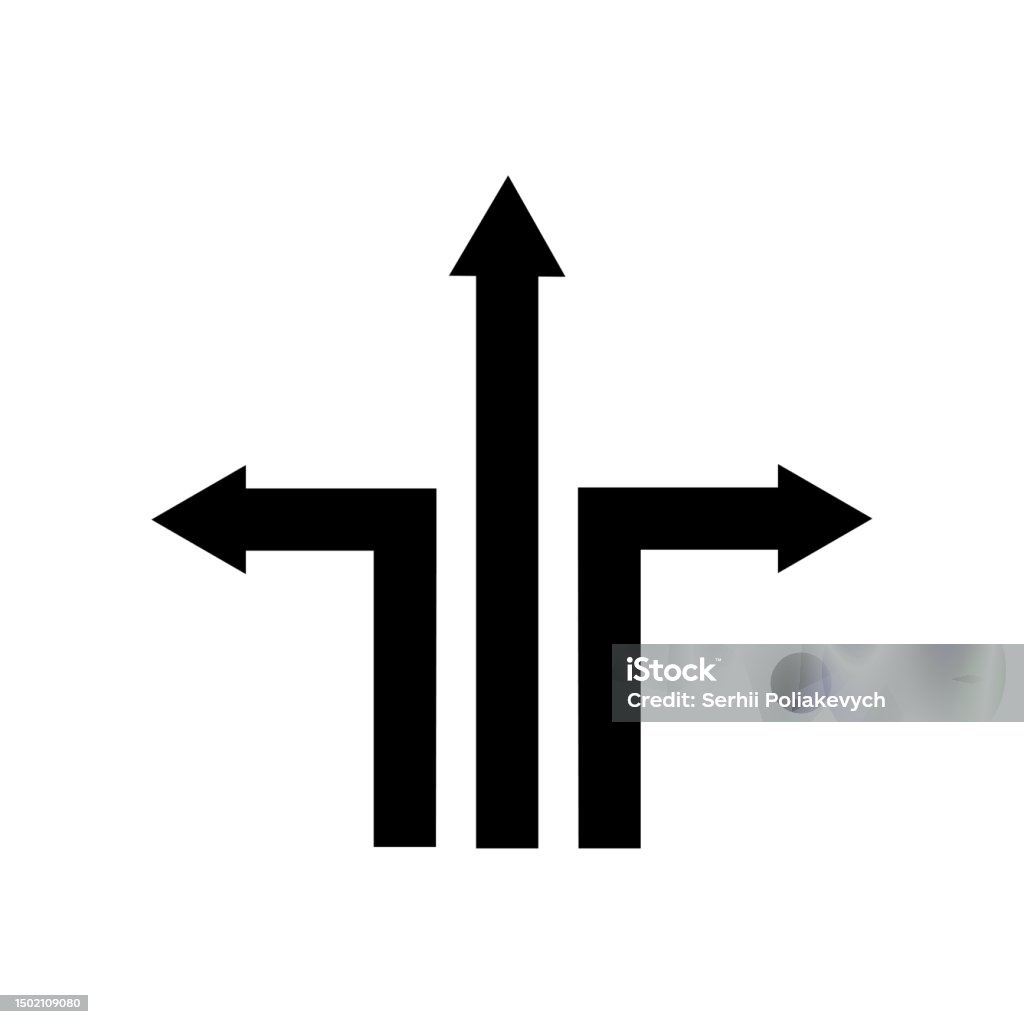 Vector Graphics 3 Way Three Way Direction Arrow Vector Illustration Stock Image Stock ...
