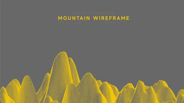 Vector illustration of abstract mountain line structure wireframe background