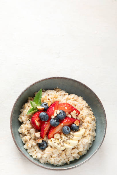 istock Healthy homemade oatmeal with berries for breakfast. 1502123272