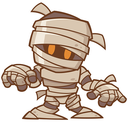 Vector illustration of cartoon Mummy character