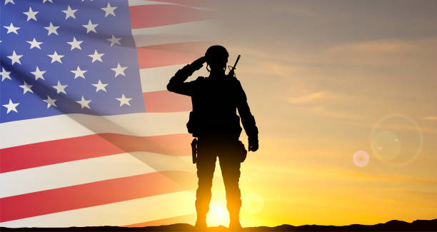 istock USA army soldier saluting on a background of sunset 1502133551