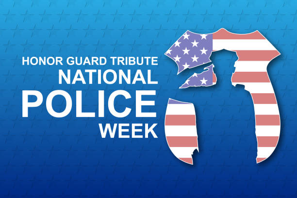 National Police Week. Celebrated in the United States in May National Police Week. Celebrated in the United States in May. Police Officers Honor and Memorial Day. EPS10 vector national police week stock illustrations