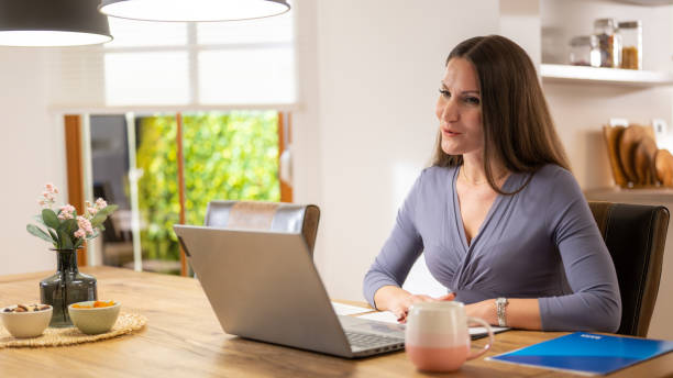 istock Female remote worker chatting in video call 1502135499