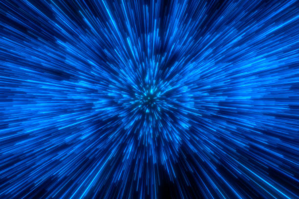 istock Speed of light in space on dark background. 1502148304