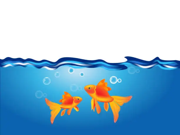 Vector illustration of Aquarium fish tank sea ocean beach marine life background