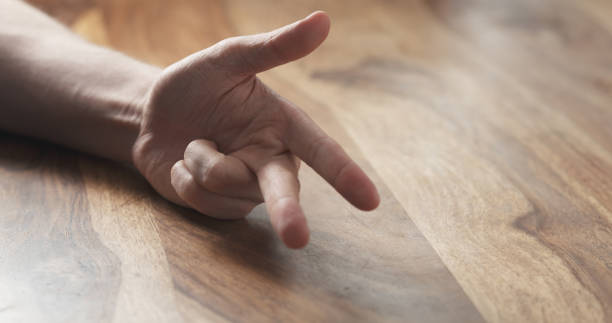istock Young man hand finger count at the table 1502180688