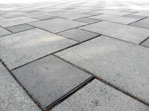 Geometric floor tiles in the park ground.outdoor floor tiles