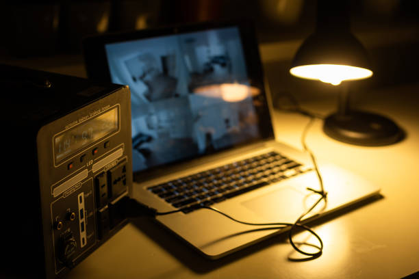 istock Portable power station charging gadgets near wall 1502200842