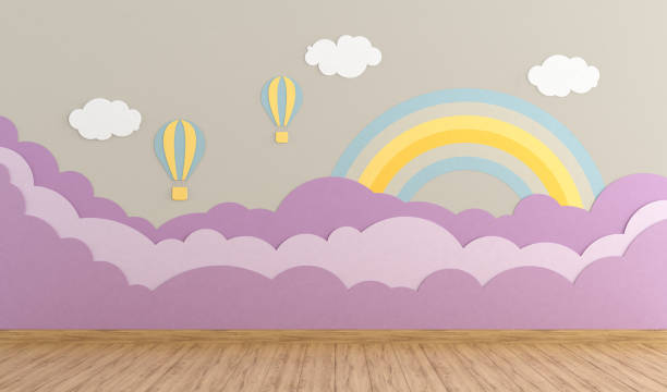 istock Empty playroom with decoration on background wall in pastel colors 1502204611