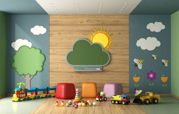 istock Colorful kindergarten classroom without childs 1502204612