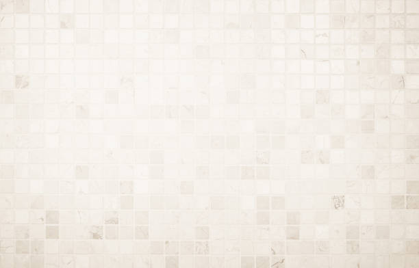 istock Cream light ceramic wall chequered and floor tiles mosaic background in bathroom, kitchen. Design pattern geometric with grid wallpaper texture decoration pool. Simple seamless abstract surface clean. 1502218455