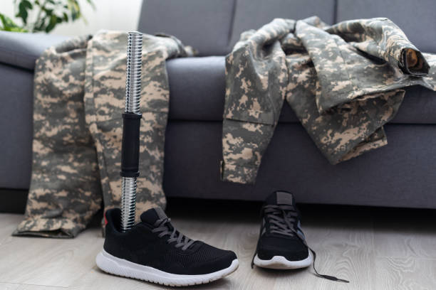 istock Soldier Artificial Prosthetic leg. War 1502219001