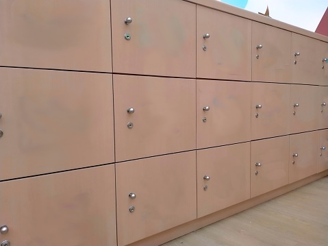 Locker made of wood fiber board with attractive finishing
