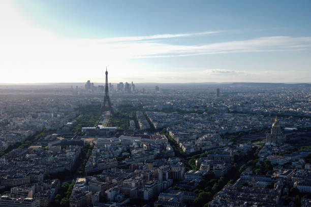 istock Paris cityscape Eiffel tower aerial view 1502220617